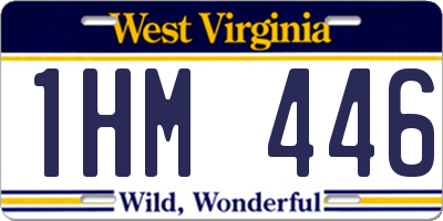WV license plate 1HM446
