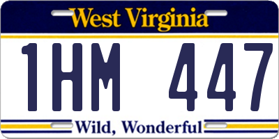 WV license plate 1HM447