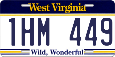 WV license plate 1HM449