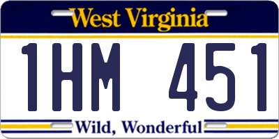 WV license plate 1HM451