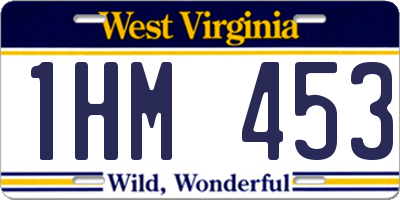 WV license plate 1HM453