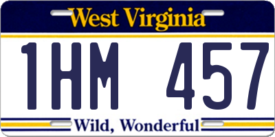 WV license plate 1HM457