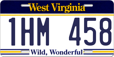 WV license plate 1HM458