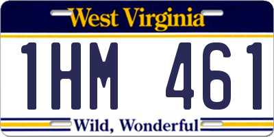 WV license plate 1HM461