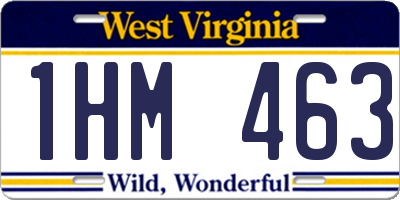 WV license plate 1HM463