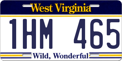 WV license plate 1HM465