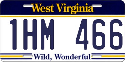 WV license plate 1HM466