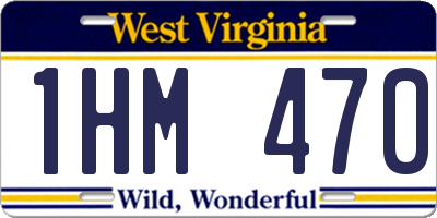 WV license plate 1HM470