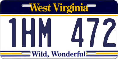 WV license plate 1HM472