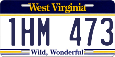 WV license plate 1HM473