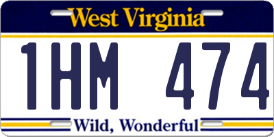 WV license plate 1HM474