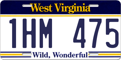 WV license plate 1HM475
