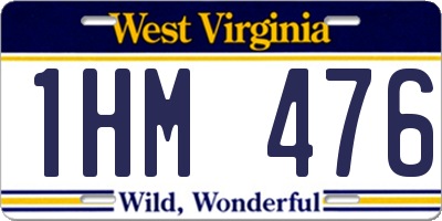 WV license plate 1HM476