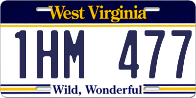 WV license plate 1HM477