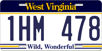 WV license plate 1HM478