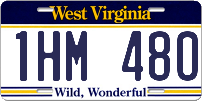 WV license plate 1HM480