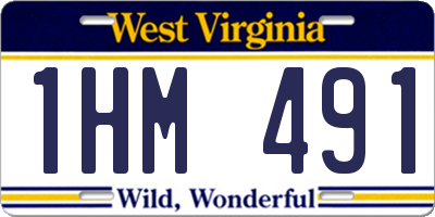 WV license plate 1HM491