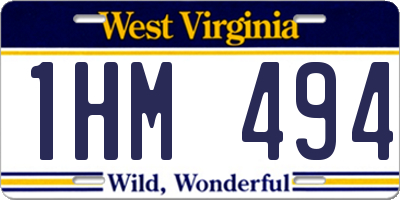 WV license plate 1HM494