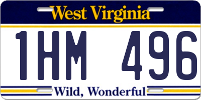 WV license plate 1HM496