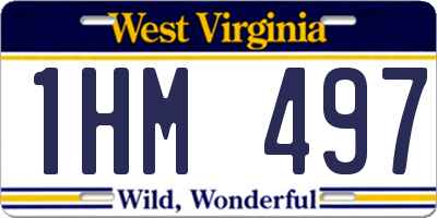 WV license plate 1HM497