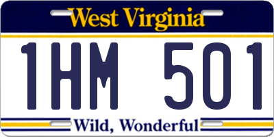 WV license plate 1HM501