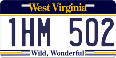 WV license plate 1HM502