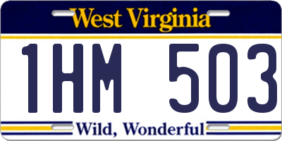 WV license plate 1HM503