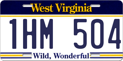 WV license plate 1HM504