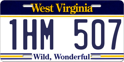 WV license plate 1HM507