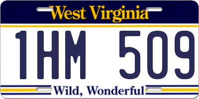 WV license plate 1HM509