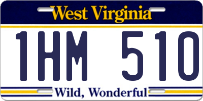 WV license plate 1HM510