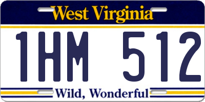 WV license plate 1HM512