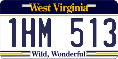 WV license plate 1HM513