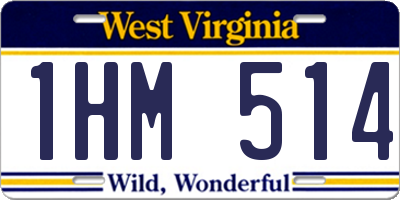 WV license plate 1HM514