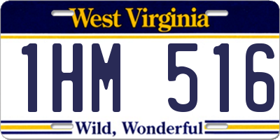 WV license plate 1HM516