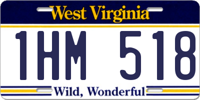 WV license plate 1HM518