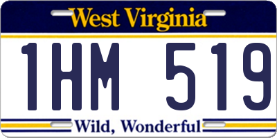 WV license plate 1HM519