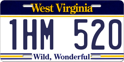 WV license plate 1HM520