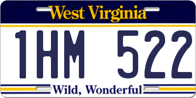 WV license plate 1HM522
