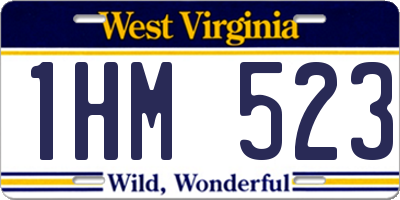 WV license plate 1HM523