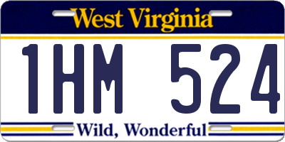 WV license plate 1HM524