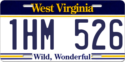 WV license plate 1HM526