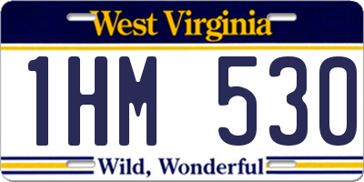 WV license plate 1HM530