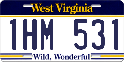 WV license plate 1HM531