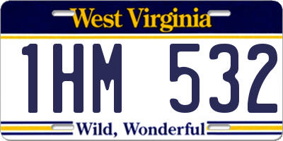 WV license plate 1HM532