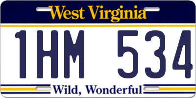 WV license plate 1HM534