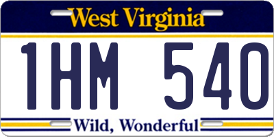 WV license plate 1HM540