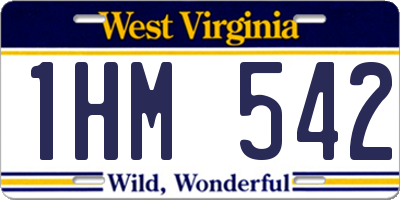 WV license plate 1HM542