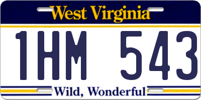 WV license plate 1HM543