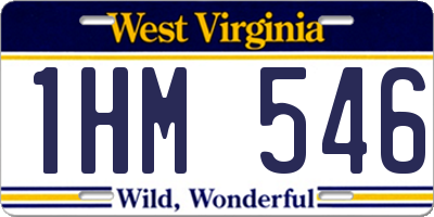 WV license plate 1HM546
